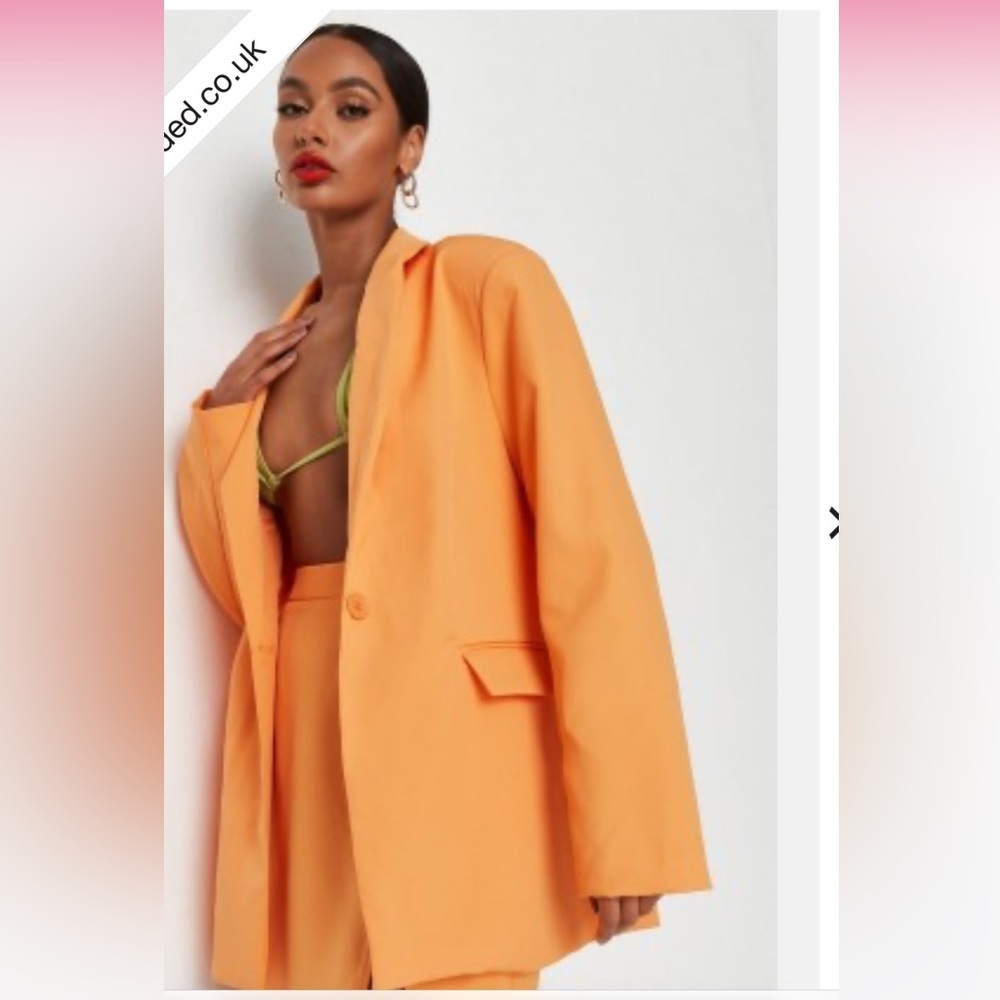 MISSGUIDED ORANGE BLAZER